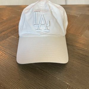 All-White LA Dodgers Hat, Authentic Cooperstown Collection